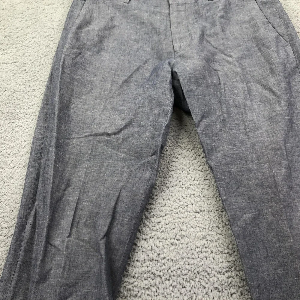 J.Crew Pants Mens 31x30 Blue Chambray Dress Flat Front Slim Straight Ludlow